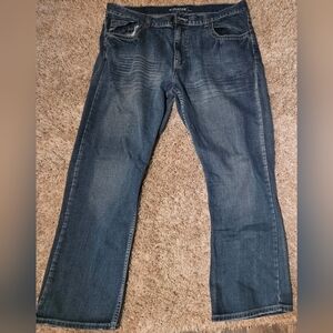Flypaper Men's Dark Blue Bootcut Jeans